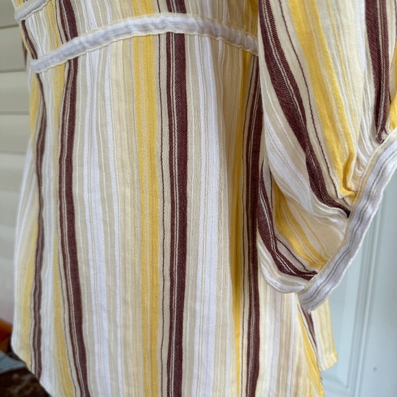 H&M Tie Front Top SZ 6‎ Boho Hippie Striped Casual Vacation - Picture 6 of 7